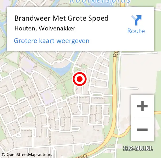 Locatie op kaart van de 112 melding: Brandweer Met Grote Spoed Naar Houten, Wolvenakker op 22 december 2024 03:21