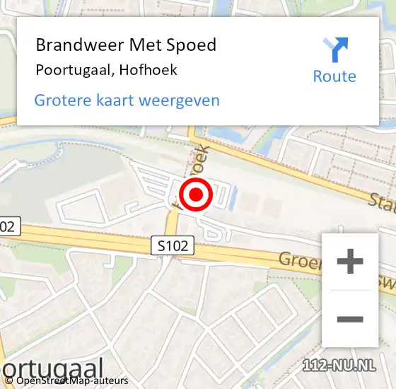 Locatie op kaart van de 112 melding: Brandweer Met Spoed Naar Poortugaal, Hofhoek op 22 december 2024 04:30