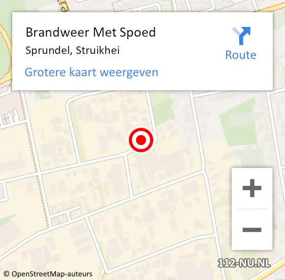 Locatie op kaart van de 112 melding: Brandweer Met Spoed Naar Sprundel, Struikhei op 22 december 2024 06:12