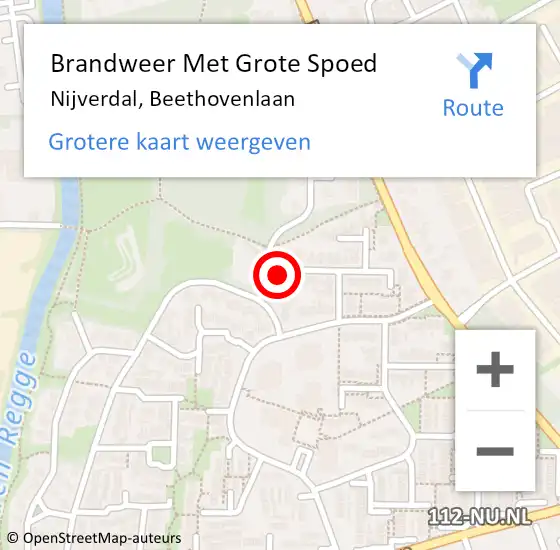 Locatie op kaart van de 112 melding: Brandweer Met Grote Spoed Naar Nijverdal, Beethovenlaan op 22 december 2024 07:58