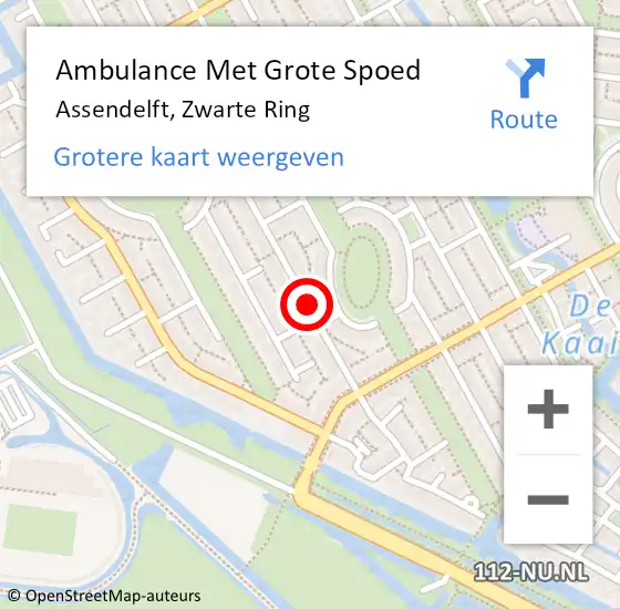 Locatie op kaart van de 112 melding: Ambulance Met Grote Spoed Naar Assendelft, Zwarte Ring op 31 oktober 2014 09:45