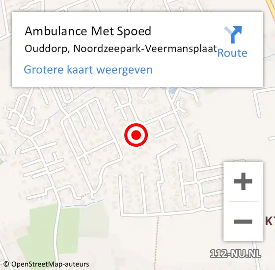 Locatie op kaart van de 112 melding: Ambulance Met Spoed Naar Ouddorp, Noordzeepark-Veermansplaat op 22 december 2024 08:38