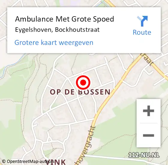 Locatie op kaart van de 112 melding: Ambulance Met Grote Spoed Naar Eygelshoven, Bockhoutstraat op 31 oktober 2014 09:47