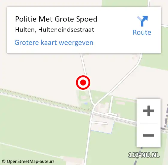 Locatie op kaart van de 112 melding: Politie Met Grote Spoed Naar Hulten, Hulteneindsestraat op 22 december 2024 09:13