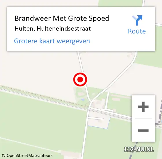 Locatie op kaart van de 112 melding: Brandweer Met Grote Spoed Naar Hulten, Hulteneindsestraat op 22 december 2024 09:14