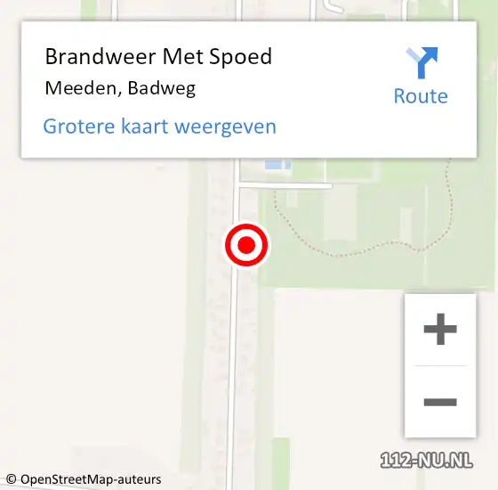 Locatie op kaart van de 112 melding: Brandweer Met Spoed Naar Meeden, Badweg op 22 december 2024 09:25