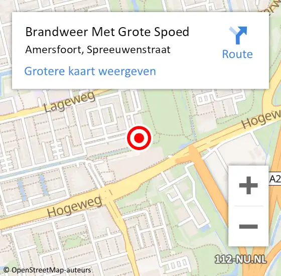 Locatie op kaart van de 112 melding: Brandweer Met Grote Spoed Naar Amersfoort, Spreeuwenstraat op 22 december 2024 09:34