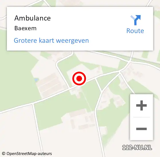 Locatie op kaart van de 112 melding: Ambulance Baexem op 22 december 2024 09:45