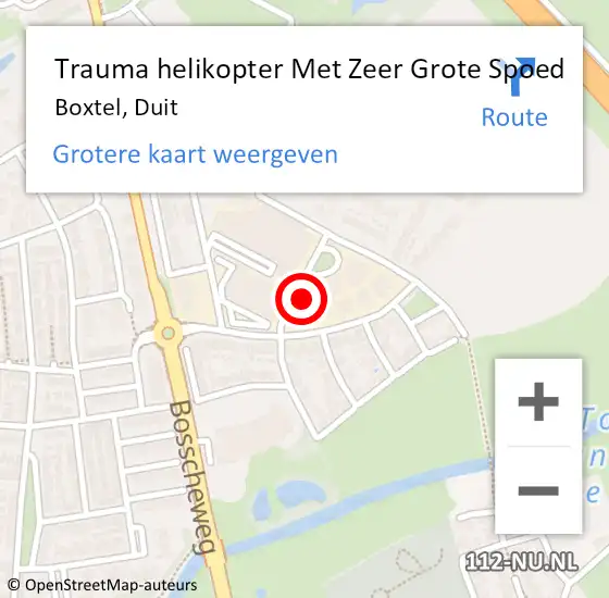 Locatie op kaart van de 112 melding: Trauma helikopter Met Zeer Grote Spoed Naar Boxtel, Duit op 22 december 2024 10:07