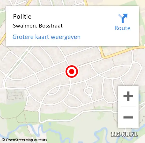 Locatie op kaart van de 112 melding: Politie Swalmen, Bosstraat op 22 december 2024 10:21