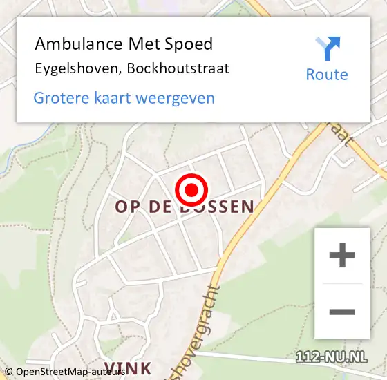 Locatie op kaart van de 112 melding: Ambulance Met Spoed Naar Eygelshoven, Bockhoutstraat op 31 oktober 2014 10:00