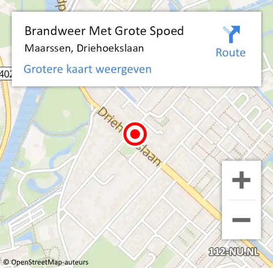 Locatie op kaart van de 112 melding: Brandweer Met Grote Spoed Naar Maarssen, Driehoekslaan op 22 december 2024 11:13