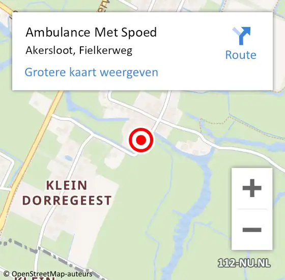 Locatie op kaart van de 112 melding: Ambulance Met Spoed Naar Akersloot, Fielkerweg op 22 december 2024 11:20