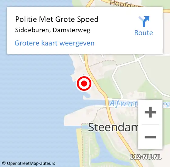 Locatie op kaart van de 112 melding: Politie Met Grote Spoed Naar Siddeburen, Damsterweg op 22 december 2024 11:30