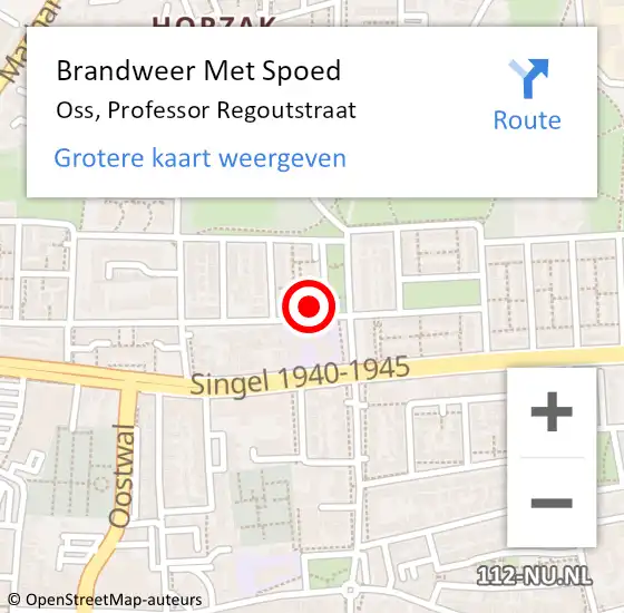 Locatie op kaart van de 112 melding: Brandweer Met Spoed Naar Oss, Professor Regoutstraat op 22 december 2024 12:03