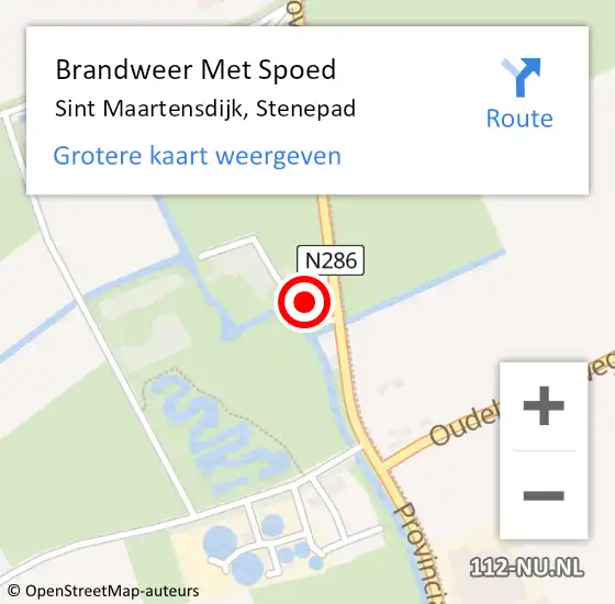 Locatie op kaart van de 112 melding: Brandweer Met Spoed Naar Sint Maartensdijk, Stenepad op 22 december 2024 12:09