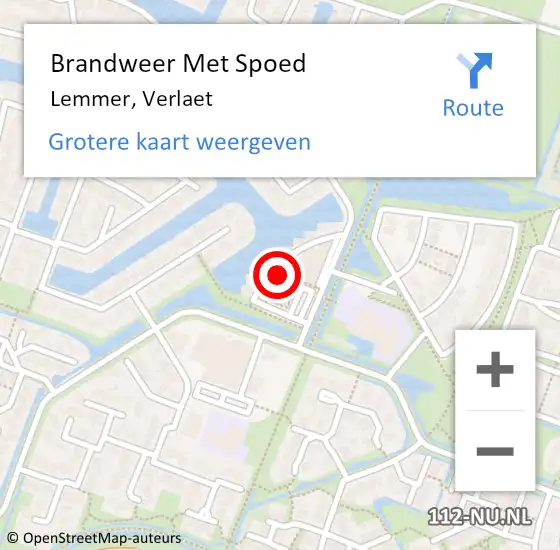 Locatie op kaart van de 112 melding: Brandweer Met Spoed Naar Lemmer, Verlaet op 22 december 2024 12:13