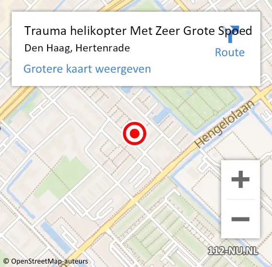 Locatie op kaart van de 112 melding: Trauma helikopter Met Zeer Grote Spoed Naar Den Haag, Hertenrade op 22 december 2024 12:54