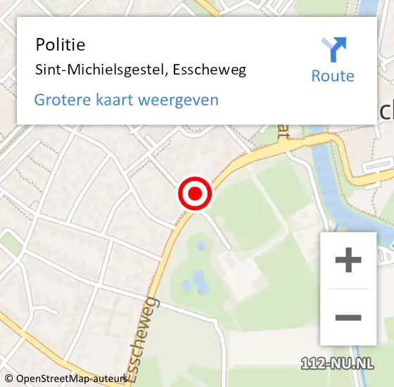 Locatie op kaart van de 112 melding: Politie Sint-Michielsgestel, Esscheweg op 22 december 2024 12:58