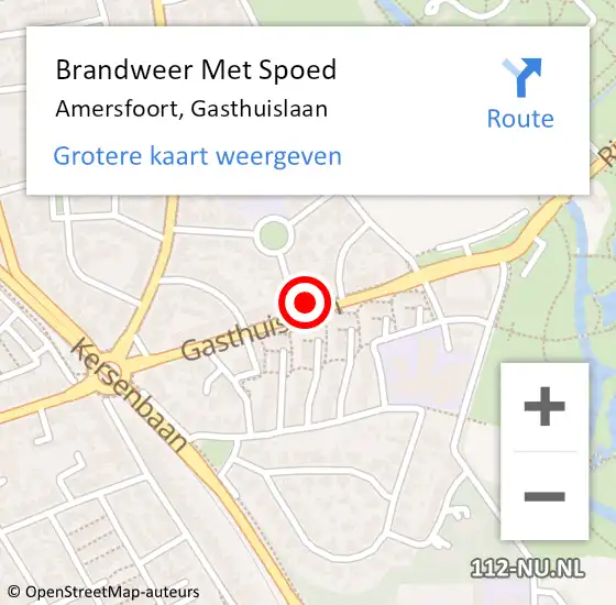 Locatie op kaart van de 112 melding: Brandweer Met Spoed Naar Amersfoort, Gasthuislaan op 22 december 2024 13:27