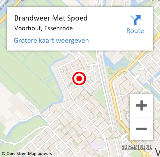 Locatie op kaart van de 112 melding: Brandweer Met Spoed Naar Voorhout, Essenrode op 22 december 2024 13:52