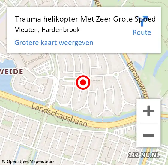 Locatie op kaart van de 112 melding: Trauma helikopter Met Zeer Grote Spoed Naar Vleuten, Hardenbroek op 22 december 2024 13:59