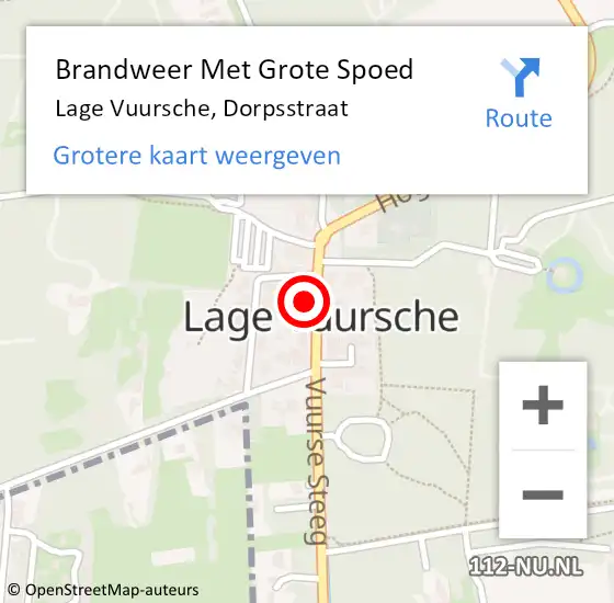 Locatie op kaart van de 112 melding: Brandweer Met Grote Spoed Naar Lage Vuursche, Dorpsstraat op 22 december 2024 14:06