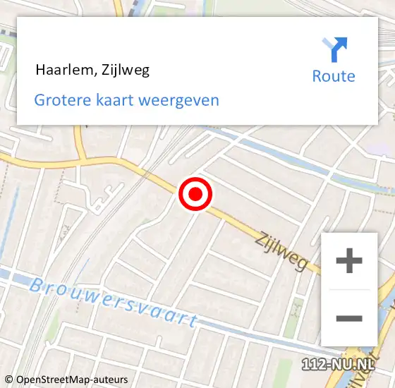 Locatie op kaart van de 112 melding:  Haarlem, Zijlweg op 22 december 2024 17:45