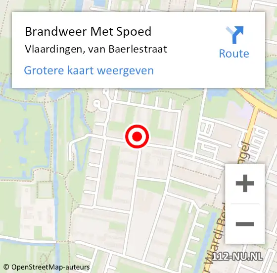 Locatie op kaart van de 112 melding: Brandweer Met Spoed Naar Vlaardingen, van Baerlestraat op 22 december 2024 20:15