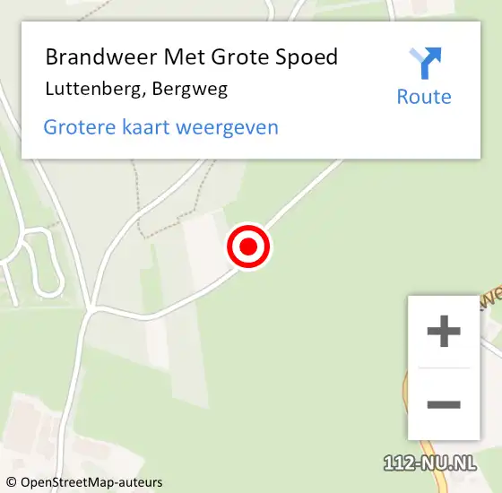 Locatie op kaart van de 112 melding: Brandweer Met Grote Spoed Naar Luttenberg, Bergweg op 19 oktober 2013 12:22