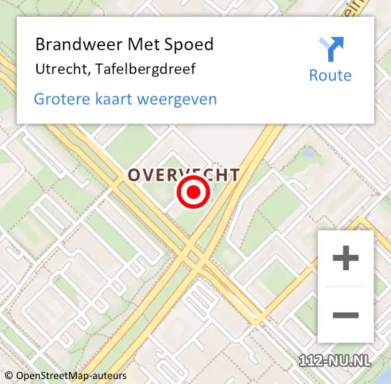 Locatie op kaart van de 112 melding: Brandweer Met Spoed Naar Utrecht, Tafelbergdreef op 22 december 2024 20:56