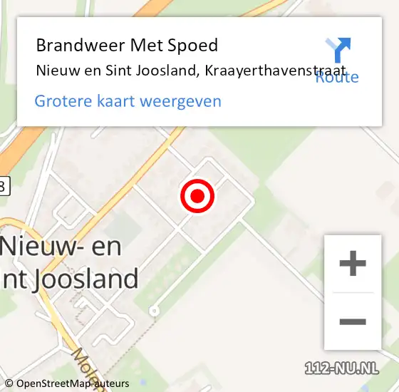 Locatie op kaart van de 112 melding: Brandweer Met Spoed Naar Nieuw en Sint Joosland, Kraayerthavenstraat op 22 december 2024 21:15