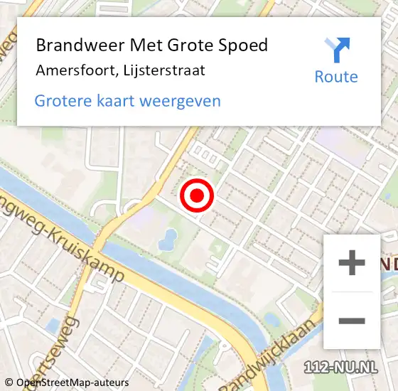 Locatie op kaart van de 112 melding: Brandweer Met Grote Spoed Naar Amersfoort, Lijsterstraat op 22 december 2024 21:18