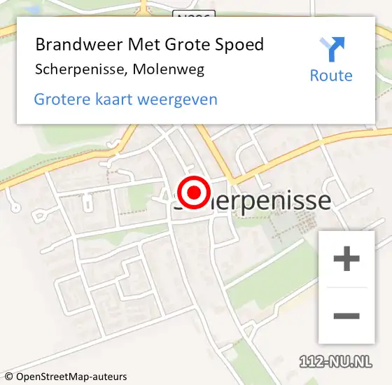 Locatie op kaart van de 112 melding: Brandweer Met Grote Spoed Naar Scherpenisse, Molenweg op 22 december 2024 22:50