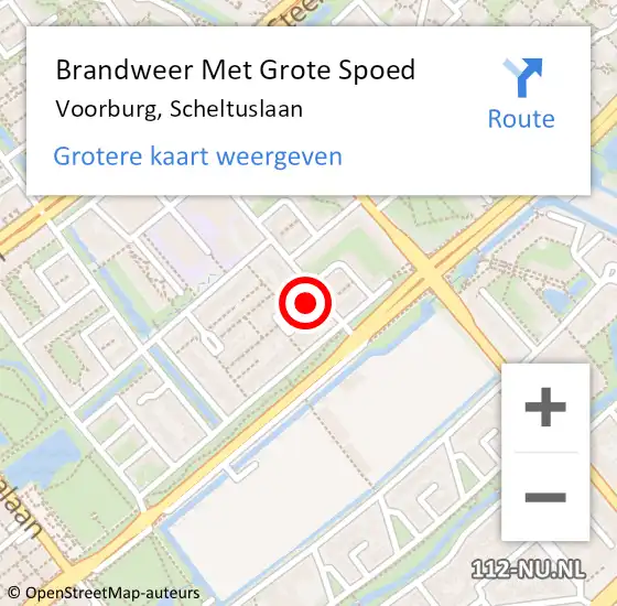 Locatie op kaart van de 112 melding: Brandweer Met Grote Spoed Naar Voorburg, Scheltuslaan op 22 december 2024 22:59