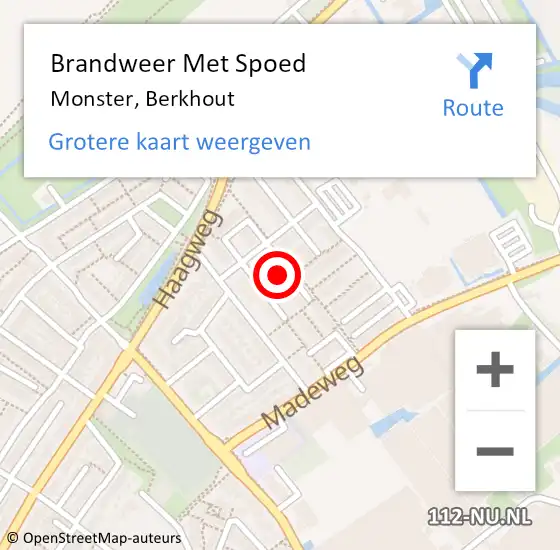 Locatie op kaart van de 112 melding: Brandweer Met Spoed Naar Monster, Berkhout op 22 december 2024 23:25