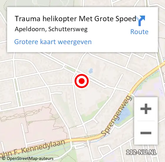 Locatie op kaart van de 112 melding: Trauma helikopter Met Grote Spoed Naar Apeldoorn, Schuttersweg op 22 december 2024 23:34