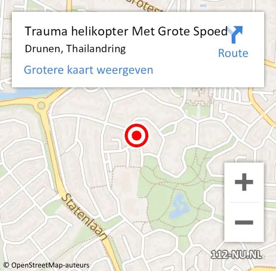 Locatie op kaart van de 112 melding: Trauma helikopter Met Grote Spoed Naar Drunen, Thailandring op 23 december 2024 01:38