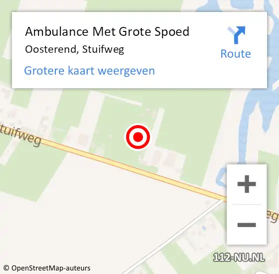 Locatie op kaart van de 112 melding: Ambulance Met Grote Spoed Naar Oosterend, Stuifweg op 23 december 2024 01:54