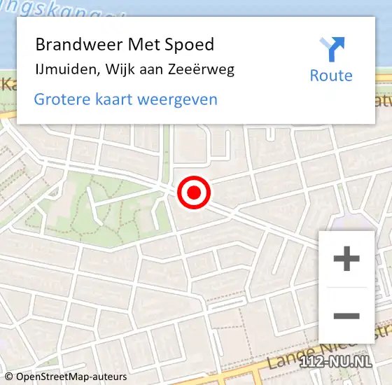 Locatie op kaart van de 112 melding: Brandweer Met Spoed Naar IJmuiden, Wijk aan Zeeërweg op 23 december 2024 02:43