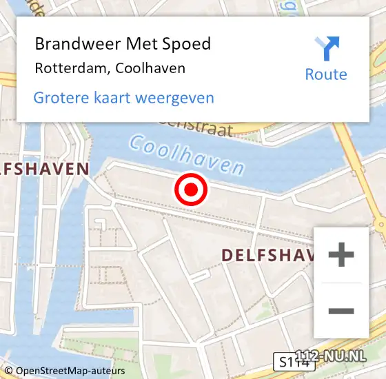 Locatie op kaart van de 112 melding: Brandweer Met Spoed Naar Rotterdam, Coolhaven op 23 december 2024 06:48