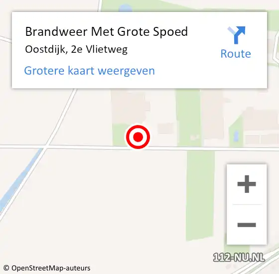 Locatie op kaart van de 112 melding: Brandweer Met Grote Spoed Naar Oostdijk, 2e Vlietweg op 31 oktober 2014 11:16