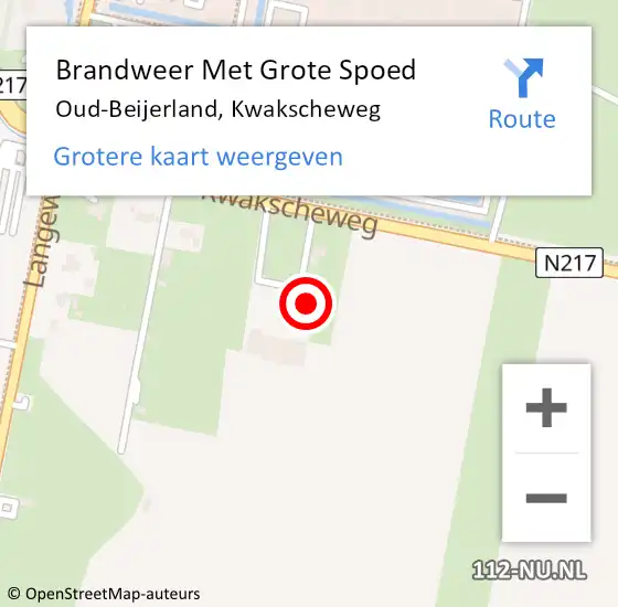 Locatie op kaart van de 112 melding: Brandweer Met Grote Spoed Naar Oud-Beijerland, Kwakscheweg op 23 december 2024 08:48