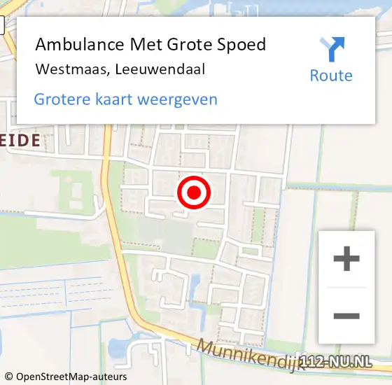 Locatie op kaart van de 112 melding: Ambulance Met Grote Spoed Naar Westmaas, Leeuwendaal op 23 december 2024 09:16