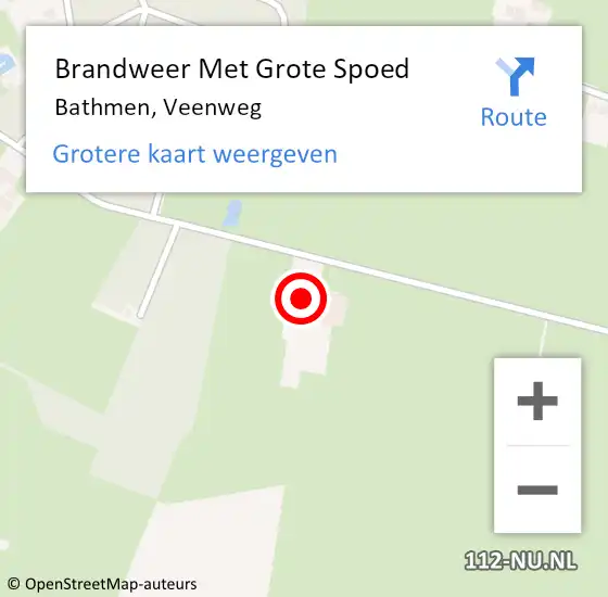 Locatie op kaart van de 112 melding: Brandweer Met Grote Spoed Naar Bathmen, Veenweg op 31 oktober 2014 11:26