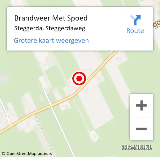 Locatie op kaart van de 112 melding: Brandweer Met Spoed Naar Steggerda, Steggerdaweg op 23 december 2024 11:01