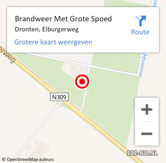 Locatie op kaart van de 112 melding: Brandweer Met Grote Spoed Naar Dronten, Elburgerweg op 23 december 2024 11:57