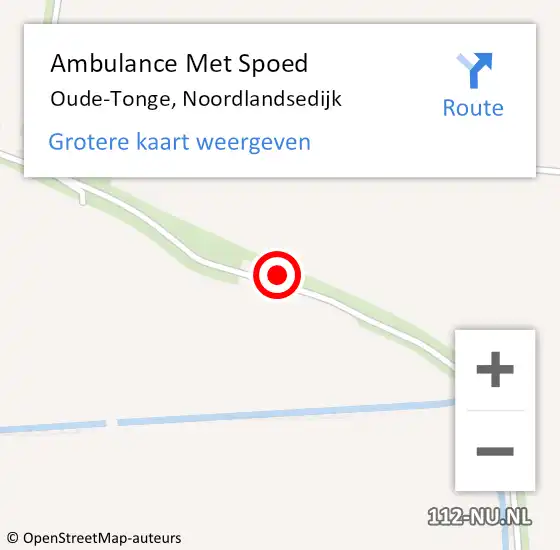 Locatie op kaart van de 112 melding: Ambulance Met Spoed Naar Oude-Tonge, Noordlandsedijk op 23 december 2024 12:25