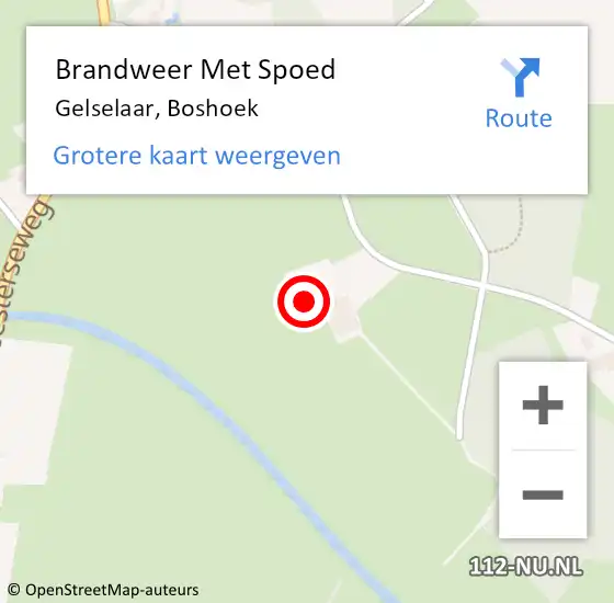 Locatie op kaart van de 112 melding: Brandweer Met Spoed Naar Gelselaar, Boshoek op 23 december 2024 12:58