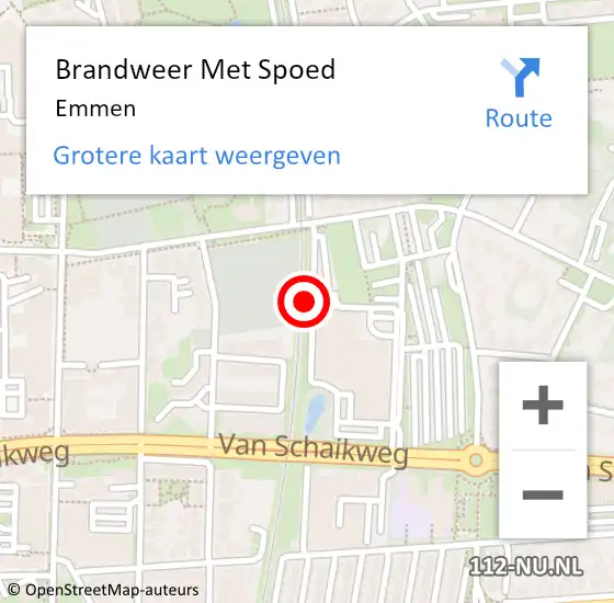 Locatie op kaart van de 112 melding: Brandweer Met Spoed Naar Emmen op 23 december 2024 13:45